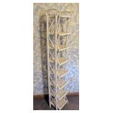 Tall White Rattan and Wicker Shelf