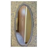 Large Fabric Covered Oval Wall Mirror