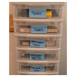 Plastic Storage Container of Scrapbook Stamps