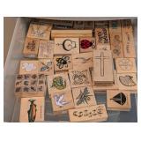 Plastic Storage Container of Scrapbook Stamps