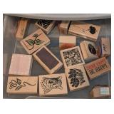 Plastic Storage Container of Scrapbook Stamps