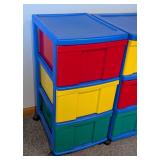 Pair of Colorful Plastic Storage Containers