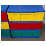 Pair of Colorful Plastic Storage Containers