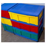 Pair of Colorful Plastic Storage Containers