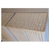 Pair of White Wicker Storage Cabinets