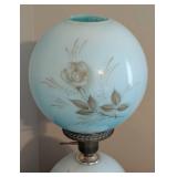 Beautiful Painted Blue Globe Lamp