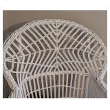 Vintage White Wicker Armchair