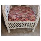 Vintage White Wicker Armchair