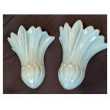 Pair of Ceramic Haeger Pocket Wall Vases