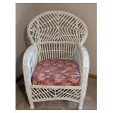 Vintage White Wicker Armchair
