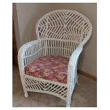 Vintage White Wicker Armchair