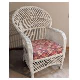 Vintage White Wicker Armchair