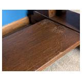 Vintage Oak Arts and Crafts Oak Pedestal Desk / Vintage Oak Mission Style Library Table