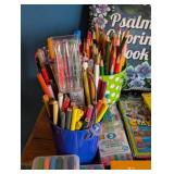 Large Variety of Adult Coloring Books and Markers/Pencils