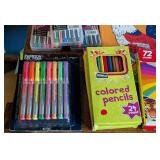 Large Variety of Adult Coloring Books and Markers/Pencils