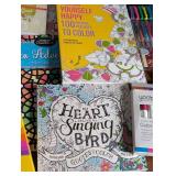 Large Variety of Adult Coloring Books and Markers/Pencils