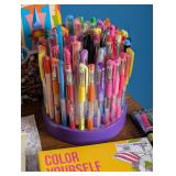 Large Variety of Adult Coloring Books and Markers/Pencils
