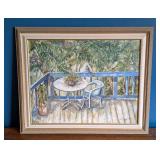 Scenic Tropical Framed Oil Painting