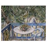 Scenic Tropical Framed Oil Painting