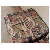 Pair of Fun Print Upholstered Ottomans