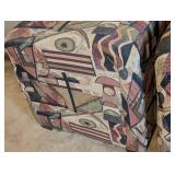 Pair of Fun Print Upholstered Ottomans