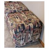 Pair of Fun Print Upholstered Ottomans