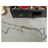 Beautiful Black Laquered & Mother of Pearl Jewelry Box with Contents