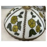 Vintage Hanging Floral Glass Light Fixture