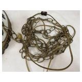 Vintage Hanging Floral Glass Light Fixture