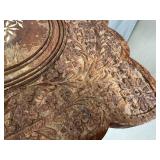 Very Neat Old Wooden Carved Table - Folding