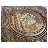 Very Neat Old Wooden Carved Table - Folding