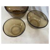 Vintage Anchor Glass Nesting Mixing Bowls & Strawberry Shortcake Glass Pitcher