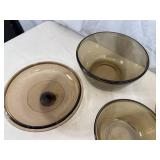 Vintage Anchor Glass Nesting Mixing Bowls & Strawberry Shortcake Glass Pitcher