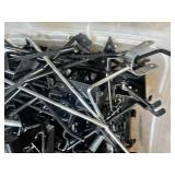 3 Totes of Retail Display Hooks, Slat Wall Hooks, Pegs, Shelf Brackets, Etc