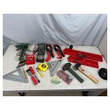 Assorted Tools, Hammers, Electrical Meter, Socket Trays, and More