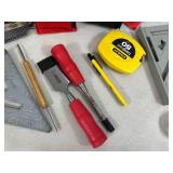 Assorted Tools, Hammers, Electrical Meter, Socket Trays, and More