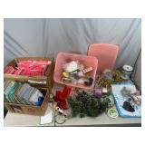 Tote with Crafts, Ribbon, Greeting Cards, Holiday Decorations, and More