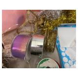 Tote with Crafts, Ribbon, Greeting Cards, Holiday Decorations, and More