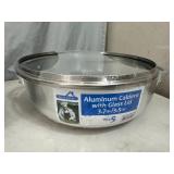 2 New Aluminum Caldero Pans with Glass Lids