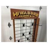 Double Sided Rolling Retail Rack with Hooks and Removable Sign