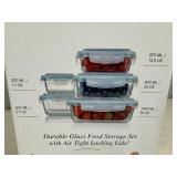 New 10 pc Glass Food Storage Container Set