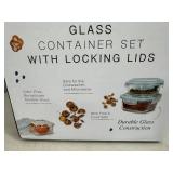 New 10 pc Glass Food Storage Container Set