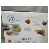 New 10 pc Glass Food Storage Container Set