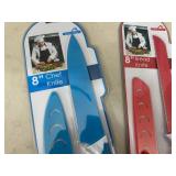 3 New Ceramic Coated Kitchen Knives with Sleeves