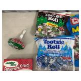 Assorted Candy, Dots, Suckers, Tootsie Rolls, and More
