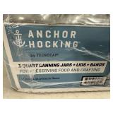 12 New Anchor Hocking Canning Jars - 1 Quart Regular Mouth