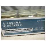 12 New Anchor Hocking Canning Jars - 1/2 Pint Regular Mouth