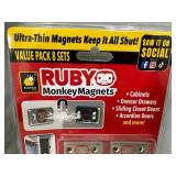 8 New Pairs of Ruby Monkey Magnets