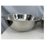 2 New Large Bene Casa Stainless Steel Mixing Bowls