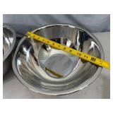2 New Large Bene Casa Stainless Steel Mixing Bowls